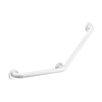 5082W-Angled stainless steel grab bar 135°, white, 400 x 400mm