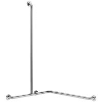 5481GS-Angled shower grab bar with vertical bar, satin stainless steel