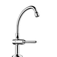 737152-TEMPOSTOP time flow pillar tap, swan neck spout & control lever L150mm