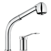 2599-Mechanical mixer set and column with retracting hand spray