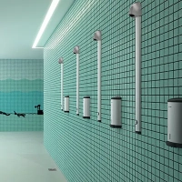 Swimming pool shower areas