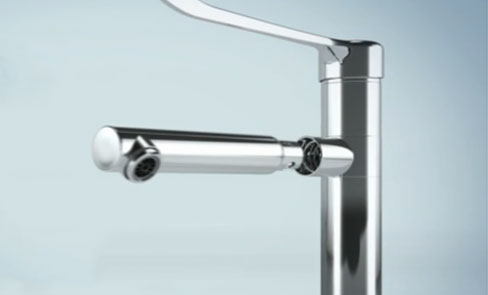 Infection control: mixer with removable spout and spout with smooth interior