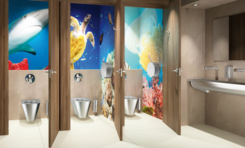 Do public and commercial washrooms need specific hygienic accessories?
