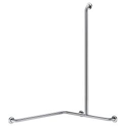 5481DS-Angled shower grab bar with vertical bar, satin stainless steel