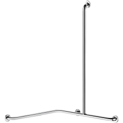 5481DP2-Angled shower grab bar with vertical bar, bright stainless steel
